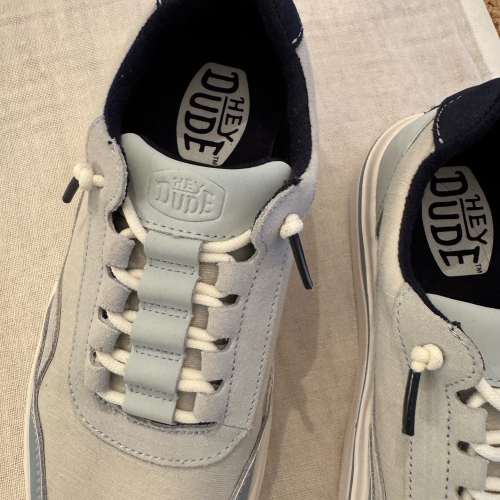 Hey Dude Light Gray and White Women's Sneakers - Picture 3 of 8